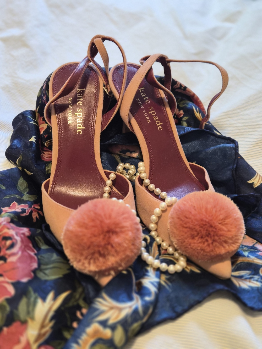 Kate Spade Pom-Pom Slingback Heels